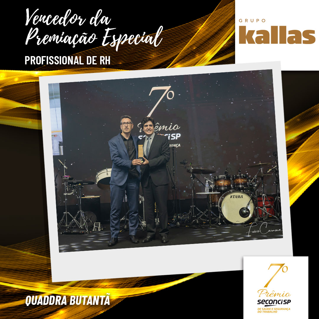 Premiação Especial - Profissional de RH - Alessandro Xavier Trefiglio - Grupo Kallas - Quadra Butantã - São Paulo
